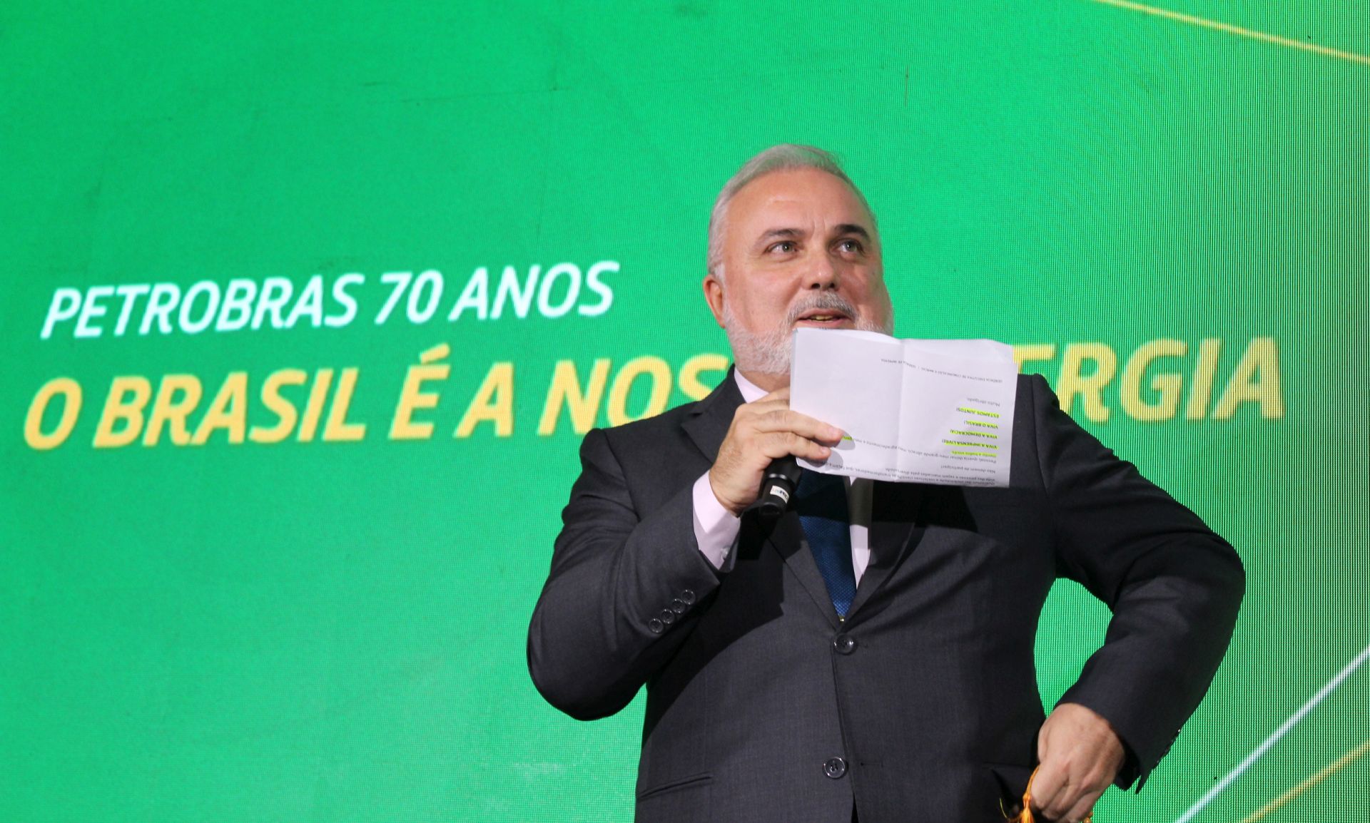 O presidente da Petrobras, Jean Paul Prates, nas comemorações de 70 anos. Foto: Pedro Zambarda/DCM