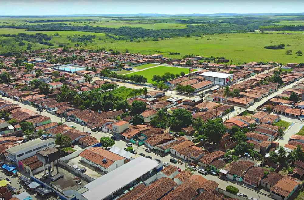 Vista aérea da cidade de Mataraca, na Paraíba