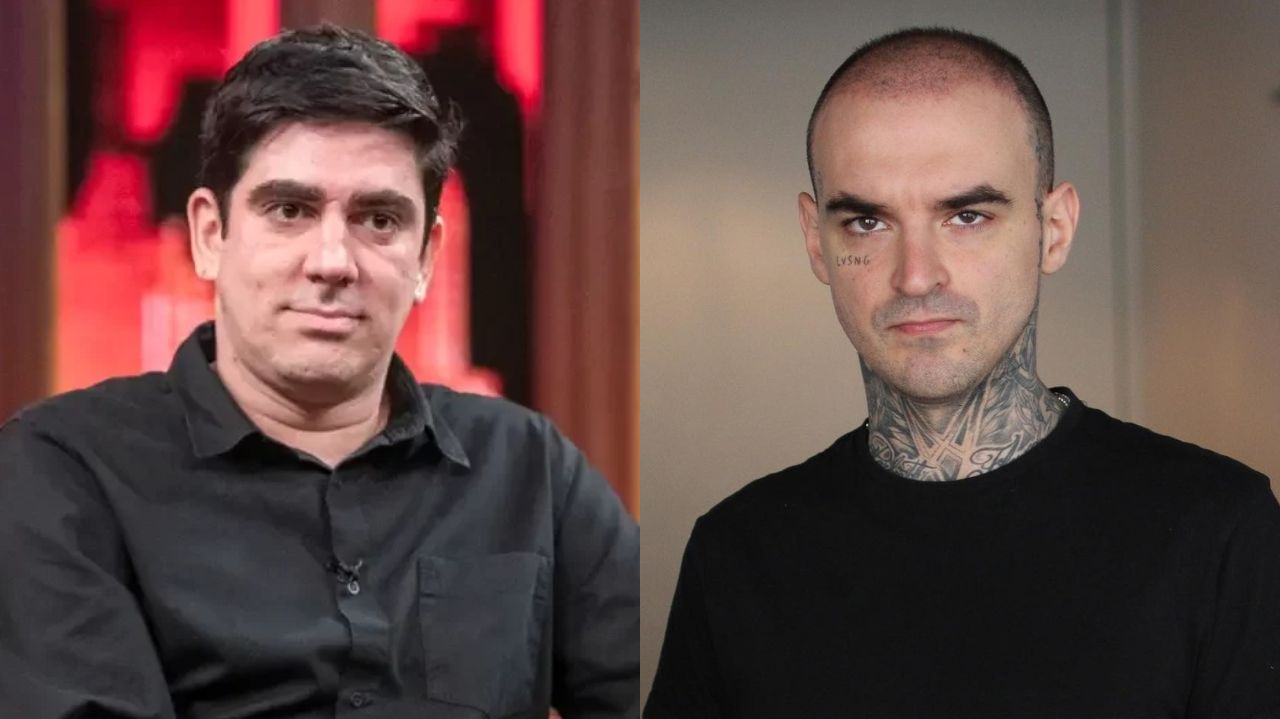 Montagem de fotos de Marcelo Adnet e PC Siqueira