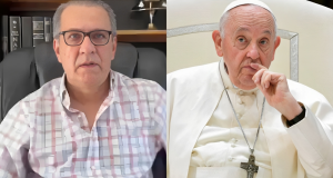 Montagem de fotos de Silas Malafaia e Papa Francisco