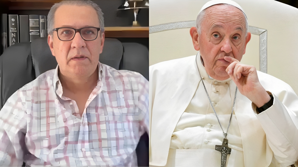 Montagem de fotos de Silas Malafaia e Papa Francisco