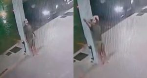 Montagem de fotos de jovem passando mal em rodoviária