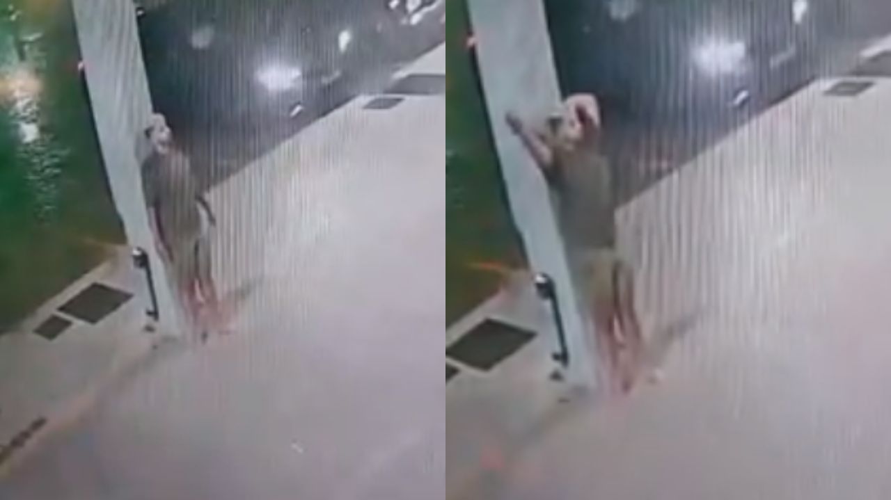 Montagem de fotos de jovem passando mal em rodoviária