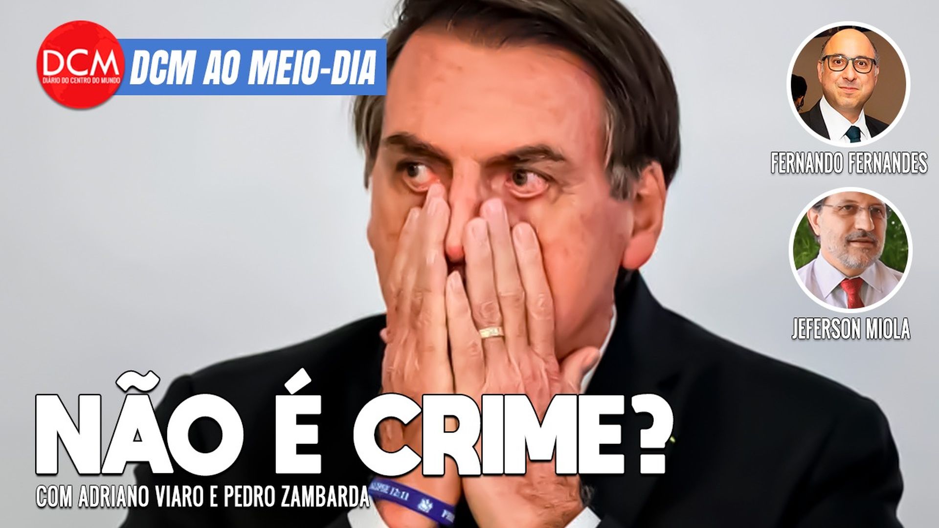 DCM Ao Meio-Dia: Bolsonaro diz que “estado de sítio não é crime”; PF investiga ameaças de morte a Boulos. Foto: Reprodução/YouTube/DCMTV