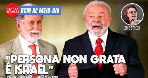 DCM Ao Meio-Dia: Celso Amorim detona embaixador que pede a Lula que se desculpe: "persona non grata é Israel". Foto: Reprodução/DCMTV/YouTube