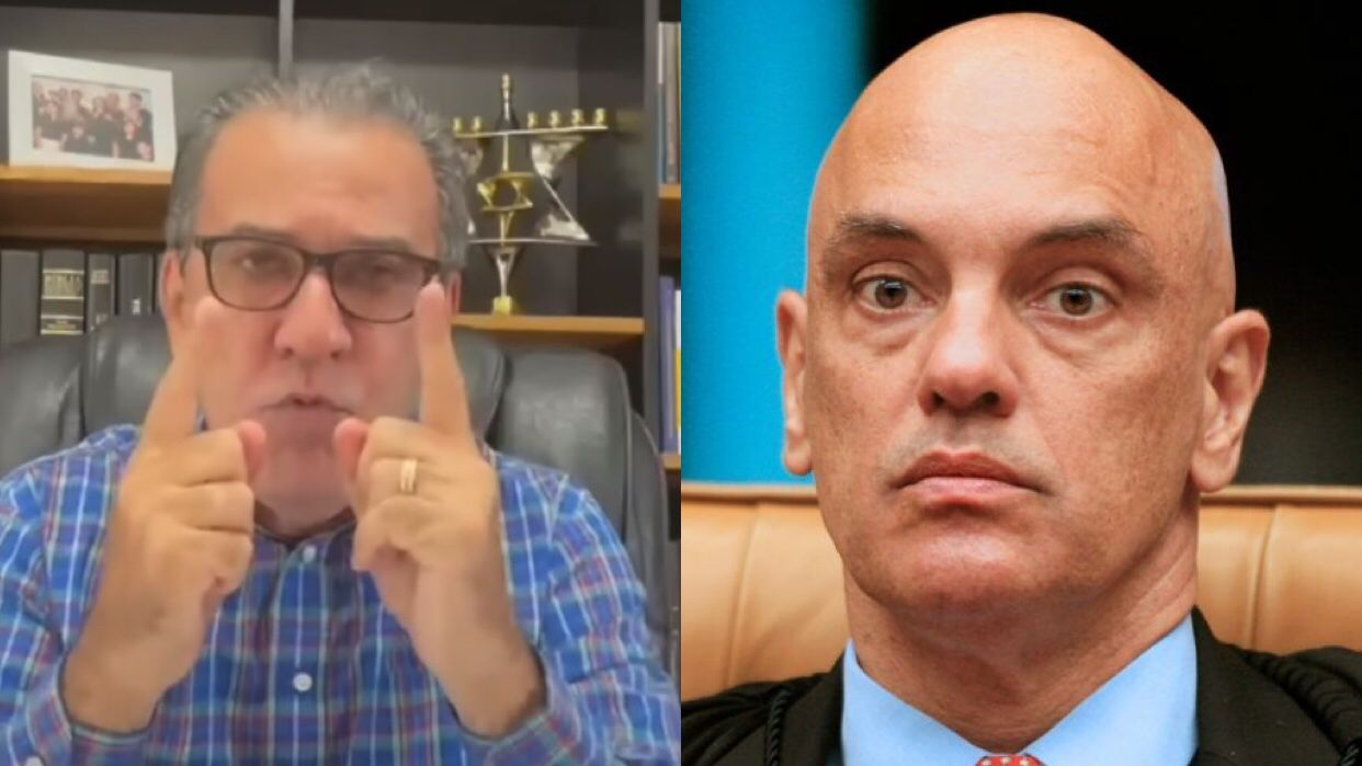 Montagem de fotos de Silas Malafaia e Alexandre de Moraes