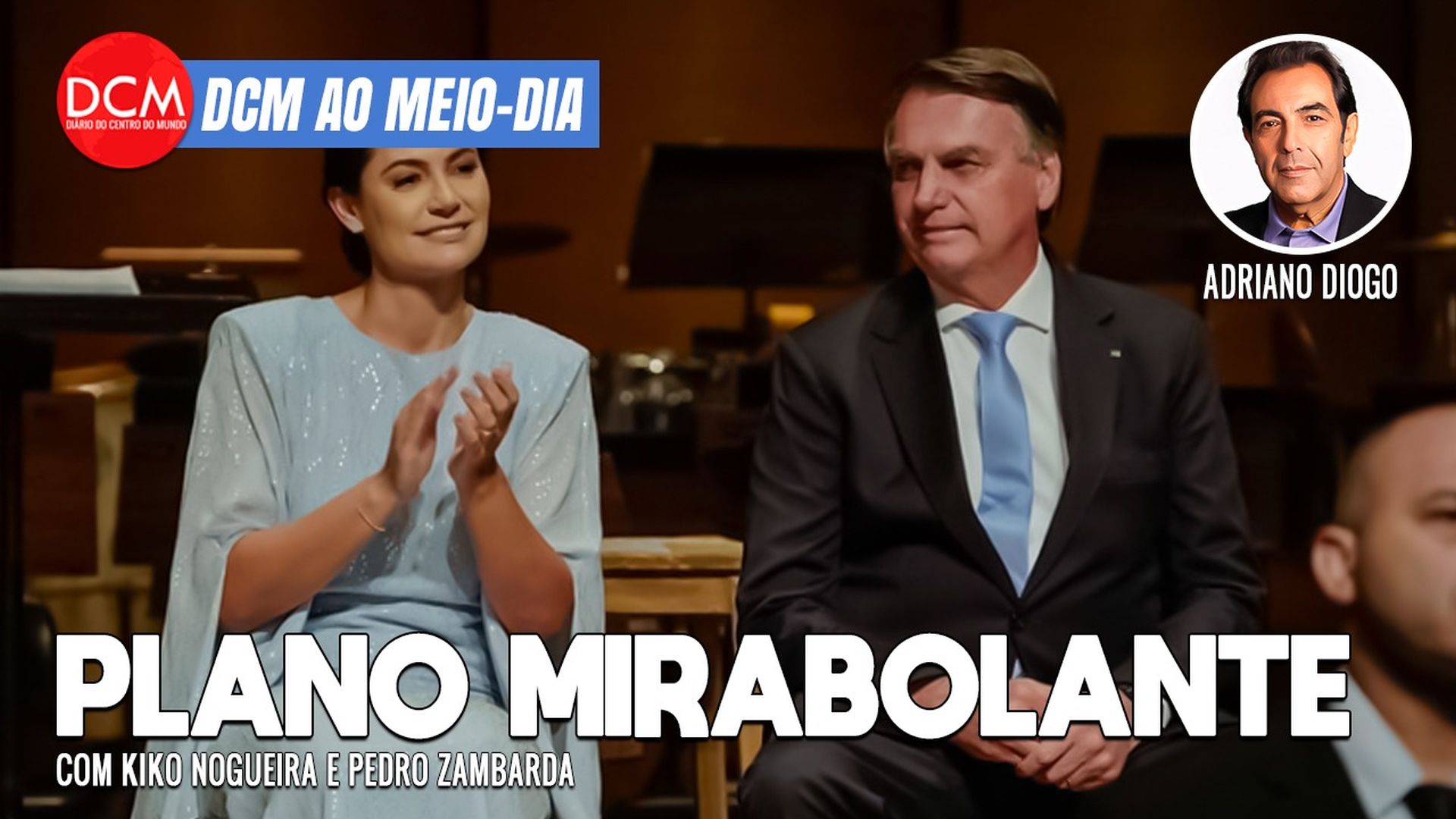 DCM Ao Meio-Dia: Bolsonaristas inventam ‘plano de assassinato’ para justificar visita de Jair à embaixada da Hungria. Foto: Reprodução/DCMTV/YouTube