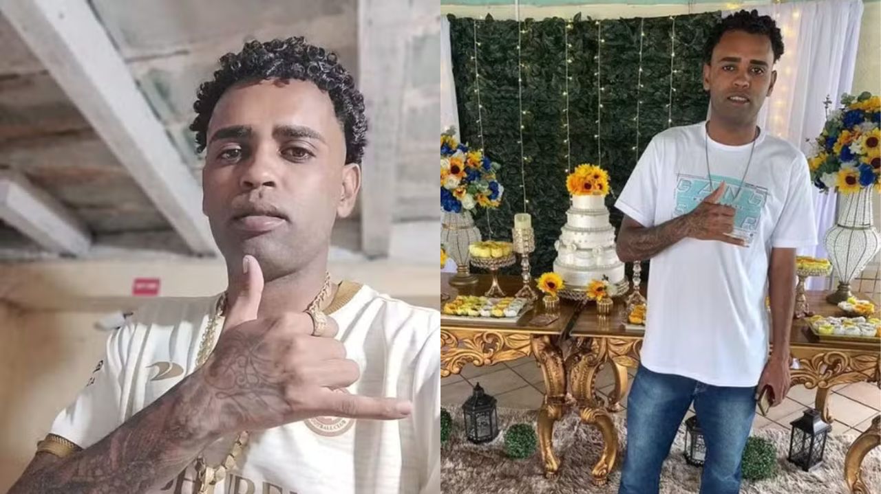 Montagem de duas fotos de Rodnei da Silva Sousa gesticulando e olhando para a câmera