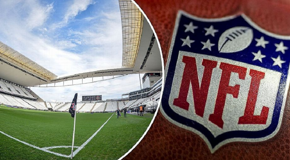 Montagem da ESPN para anúncio de jogo da NFL