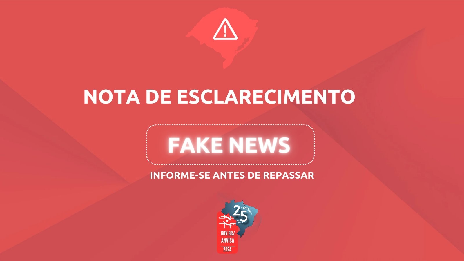 Arte criada pela Anvisa sobre fake news