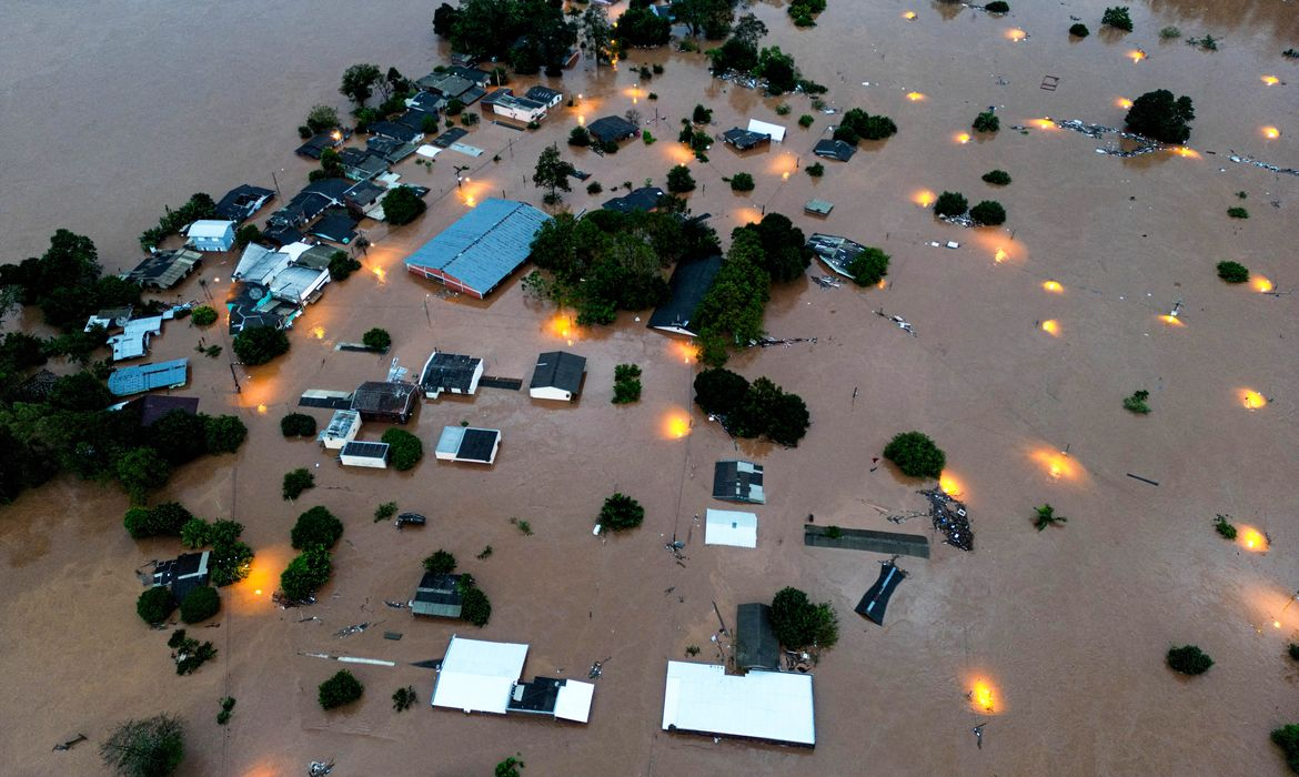 Cidade gaúcha debaixo d'água