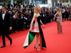 Cate Blanchett com vestido em apoio à Palestina
