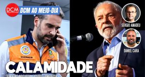 DCM Ao Meio-Dia: RS declara calamidade após chuvas; depois de evento com Boulos, Lula viaja ao estado. Foto: Reprodução/DCMTV/YouTube