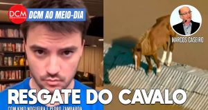 DCM Ao Meio-Dia: Mortes no RS sobem para mais de 100; cavalo "caramelo" é resgatado pelo Exército. Foto: Reprodução/DCMTV/YouTube