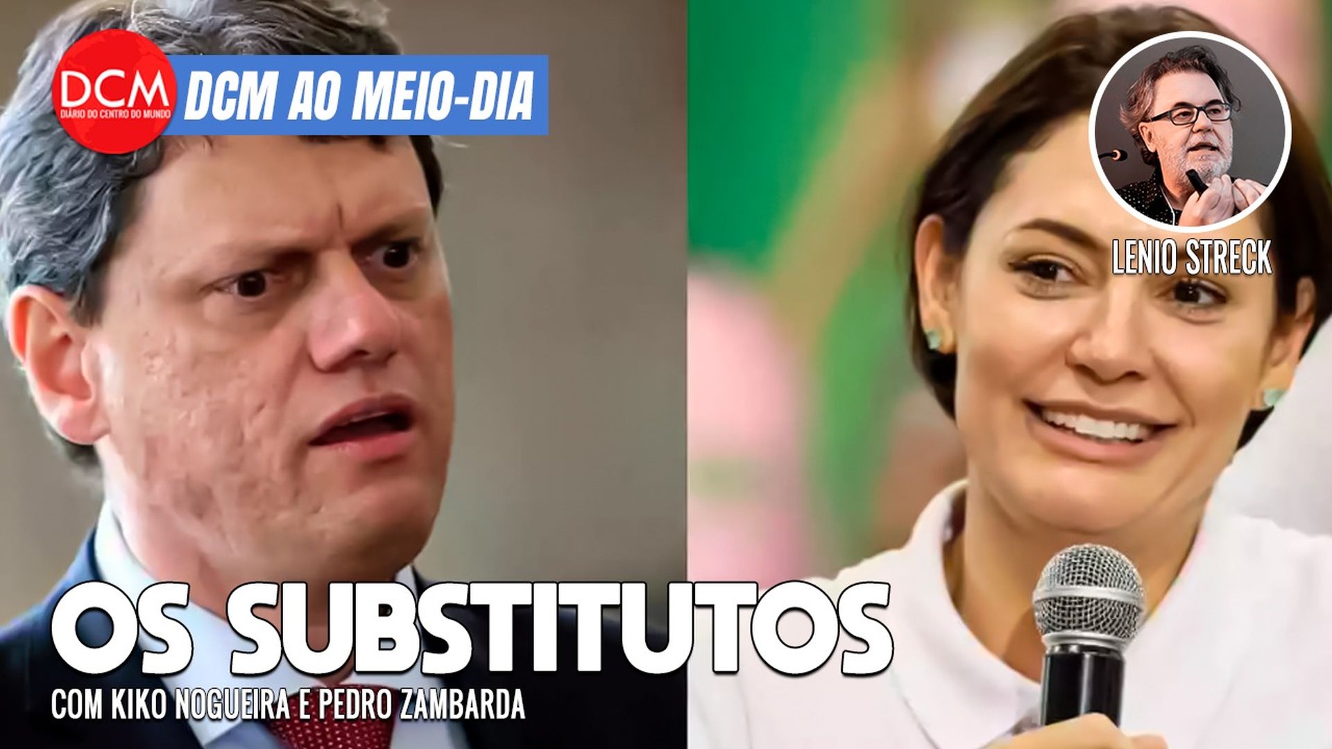 DCM Ao Meio-Dia: Michelle e Tarcísio lideram como opções para substituir Bolsonaro em 2026, diz pesquisa Quaest. Foto: Reprodução/DCMTV/YouTube