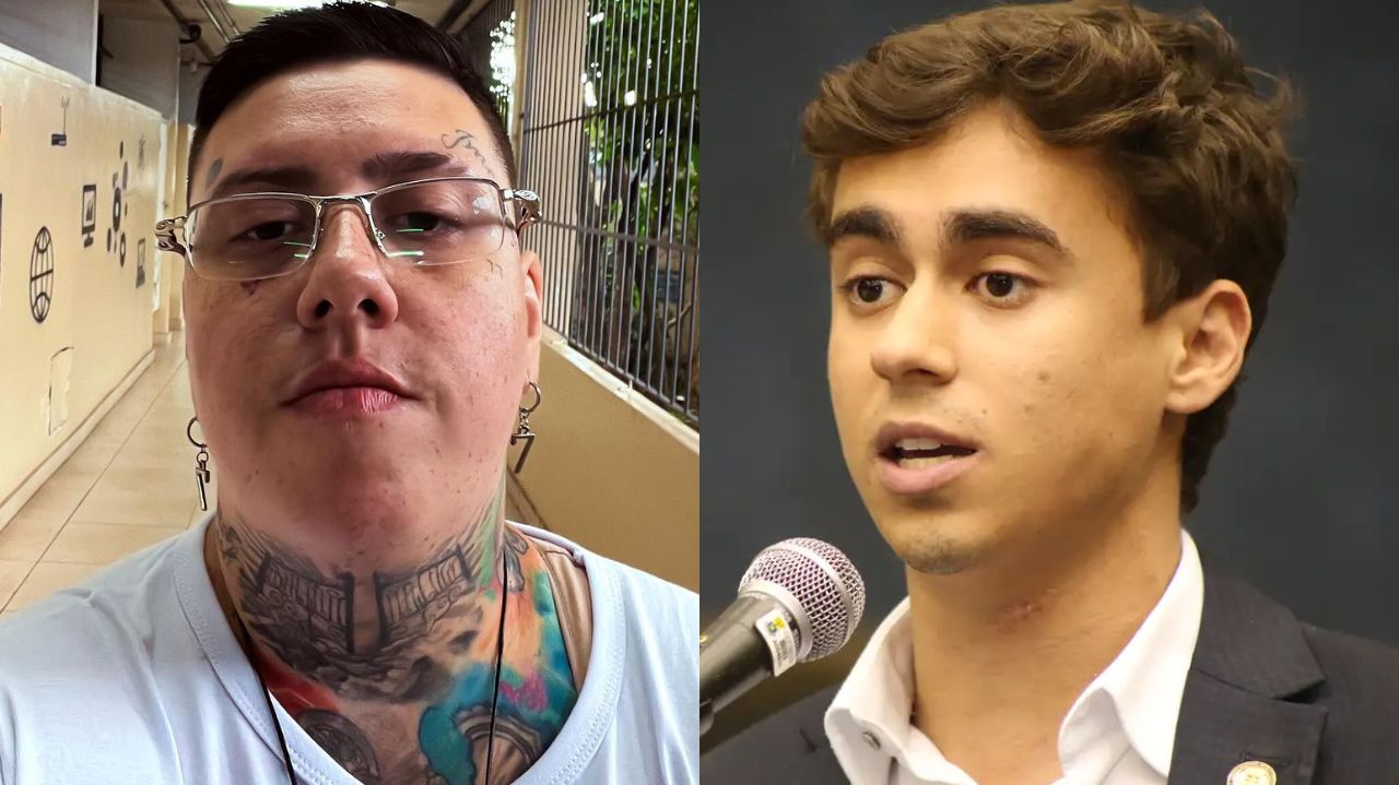 Montagem de fotos de Jupitter Pimentel e Nikolas Ferreira