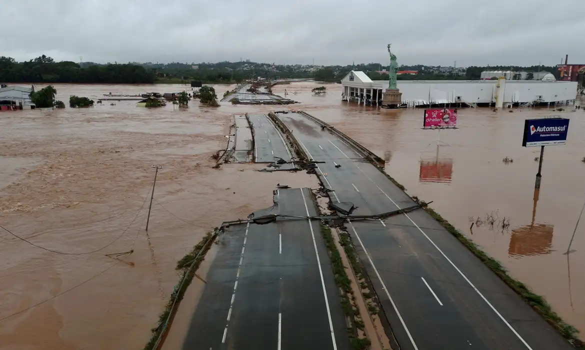 Cidade do Rio Grande do Sul inundada
