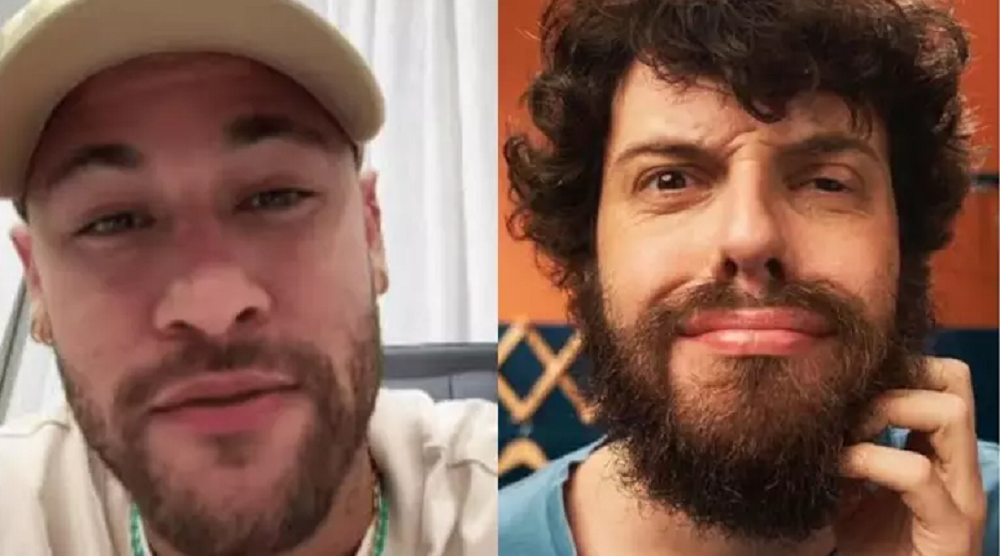 Montagem de duas fotos de Neymar e Diogo Defante