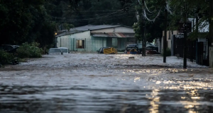 Registro de rua inundada no Rio Grande do Sul