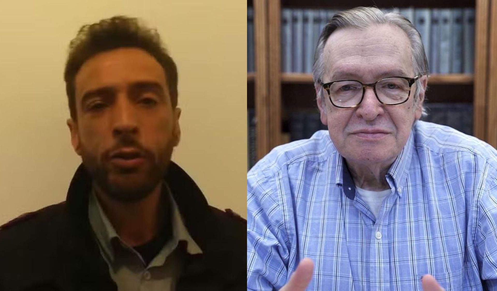 Tales e Olavo de Carvalho. Foto: Reprodução/YouTube