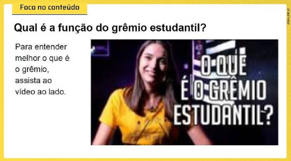 Print de vídeo do MBL sobre grêmio estudantil