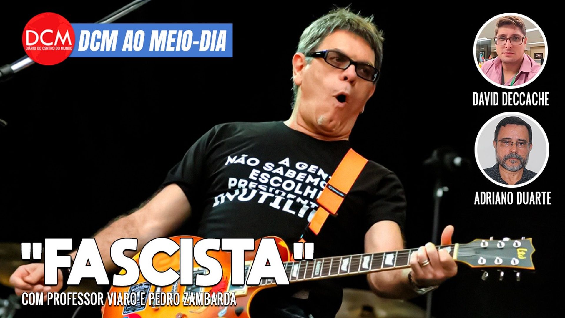DCM Ao Meio-Dia: O surto do "fascista" Roger, que teve show cancelado; Flávio Bolsonaro é detonado por PEC das Praias. Foto: Reprodução/DCMTV