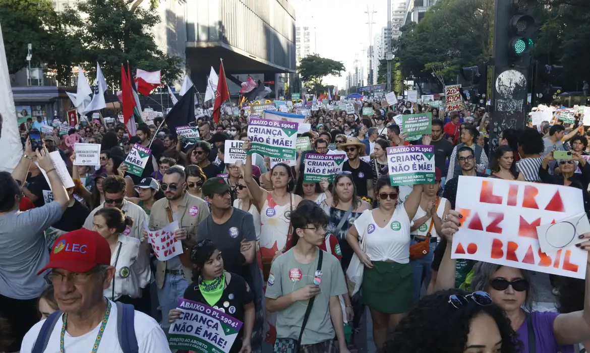 Manifestação contra a Lei do Aborto