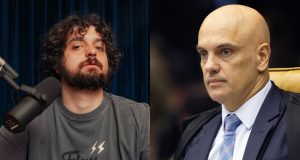 Montagem de fotos de Monark e Alexandre de Moraes