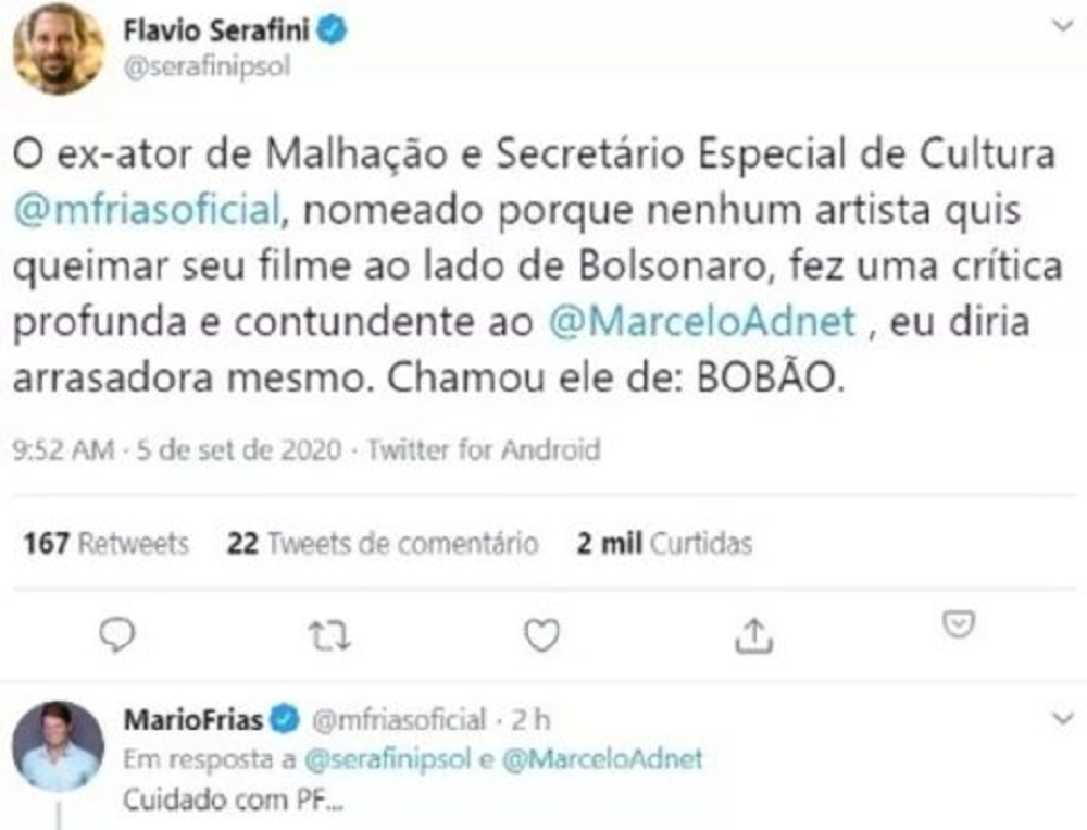 Postagem que deu origem à ação