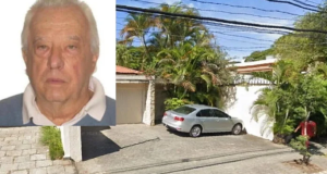 Montagem de fotos de Carlos Alberto Felice e casa onde ele morava