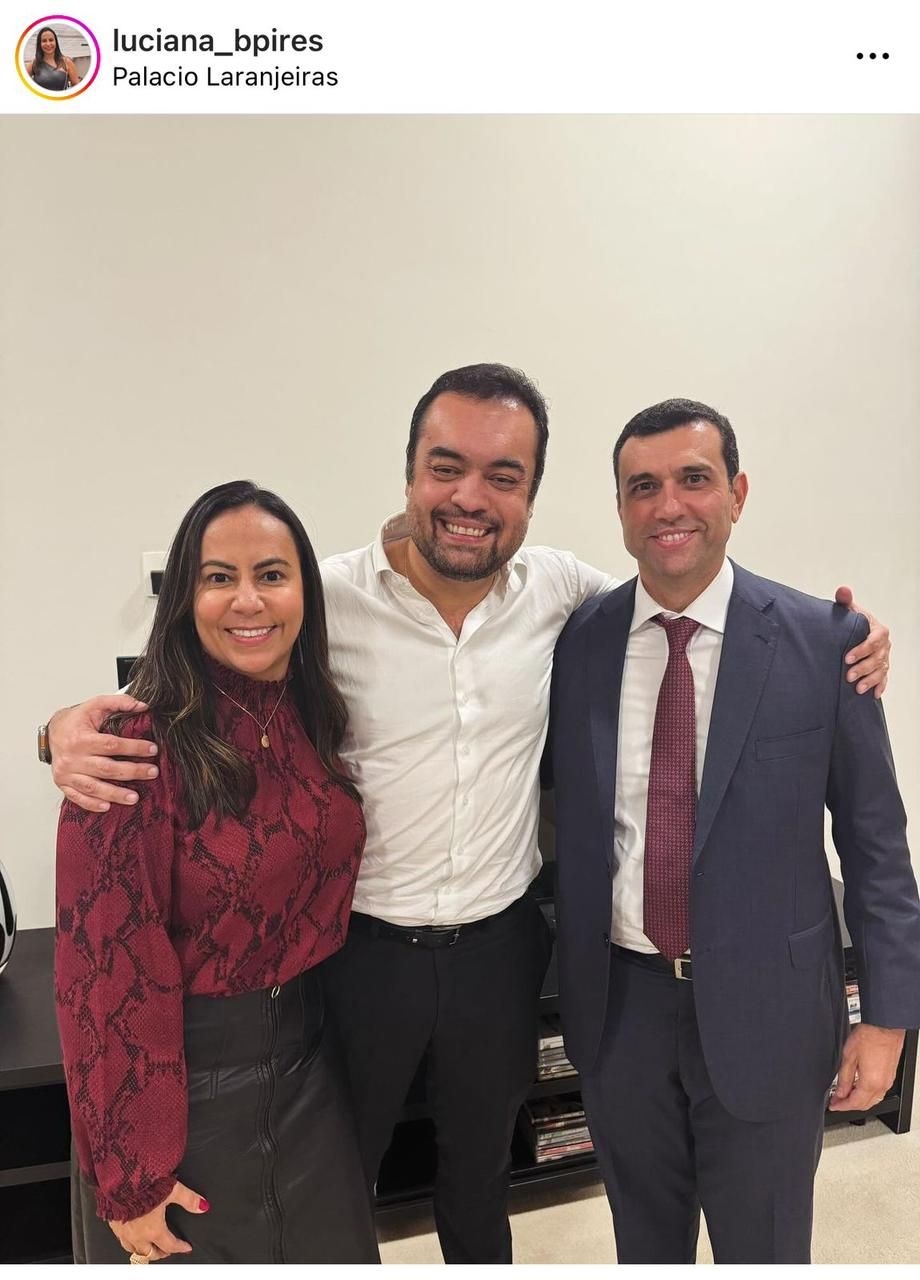 Luciana Pires, advogada de Flávio Bolsonaro, no Palácio Laranjeiras, do governo do Rio de Janeiro. Com Cláudio Castro. Foto: Reprodução/Instagram