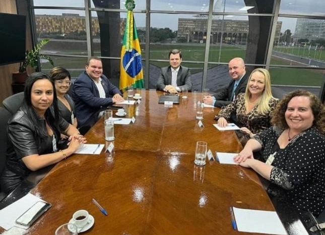 Luciana Pires em reunião com o então ministro Torres. Foto: Reprodução/Instagram