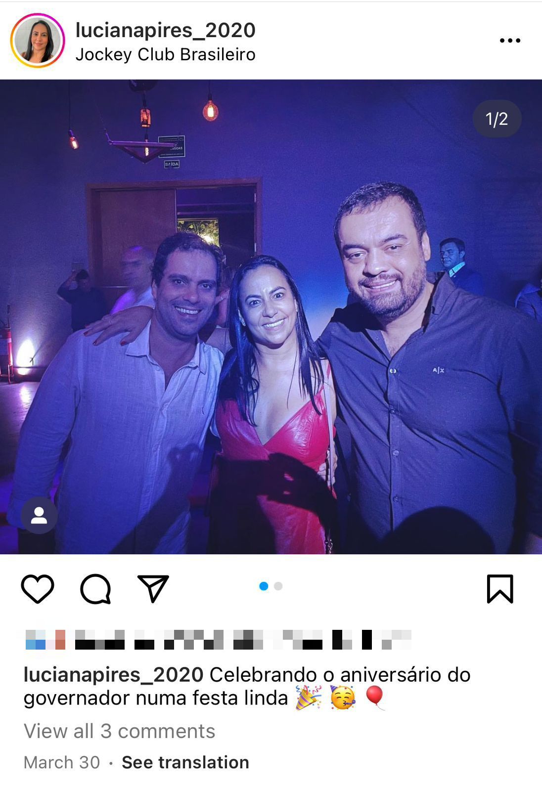 Curtindo o aniversário de Cláudio Castro no Rio. Foto: Reprodução/Instagram