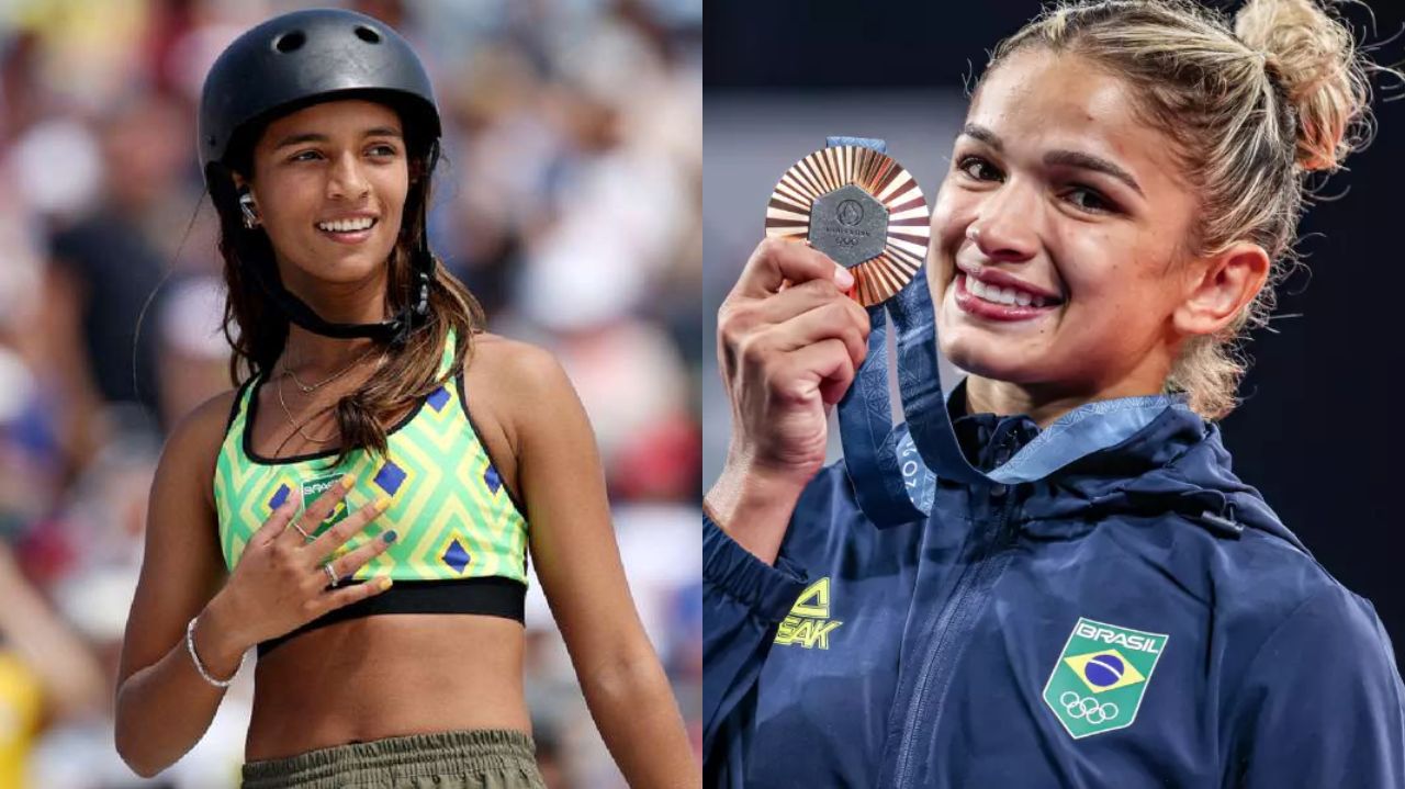 Montagem de fotos de Rayssa Leal e Larissa Pimenta