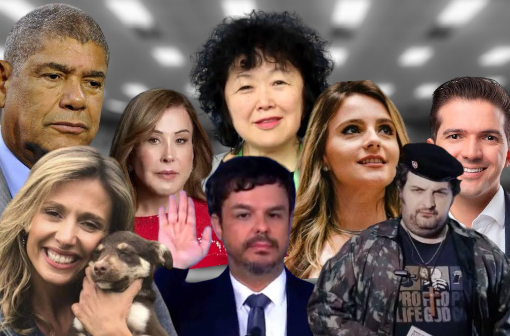 Montagem de fotos de candidatos a vereadores do União Brasil