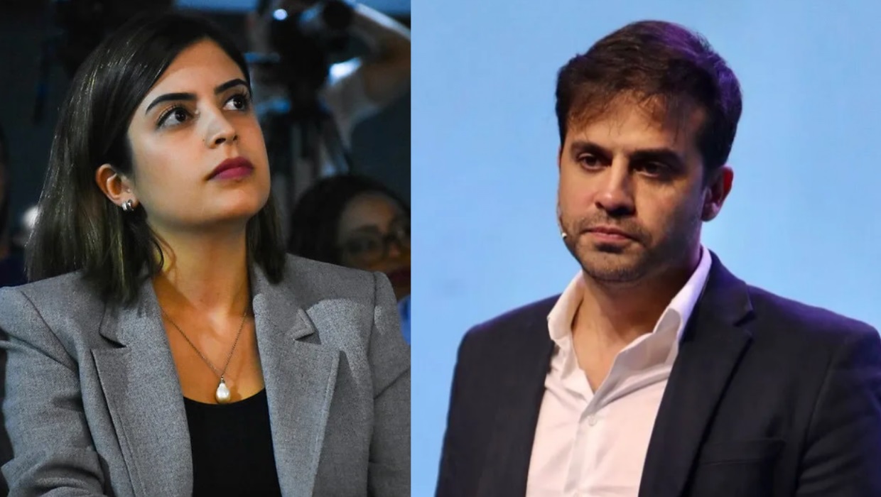 Montagem de fotos de Tabata Amaral (PSB) e Pablo Marçal (PRTB), ambos sérios