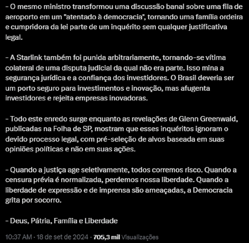 Print de tweet de Jair Bolsonaro