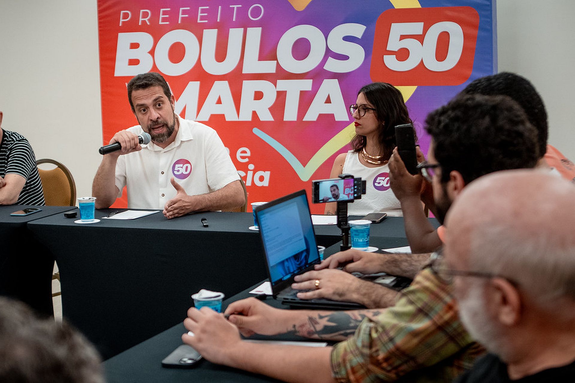 Guilherme Boulos falou de violência e também da possibilidade de vencer a eleição. Créditos: Leandro Paiva/@leandropaivac
