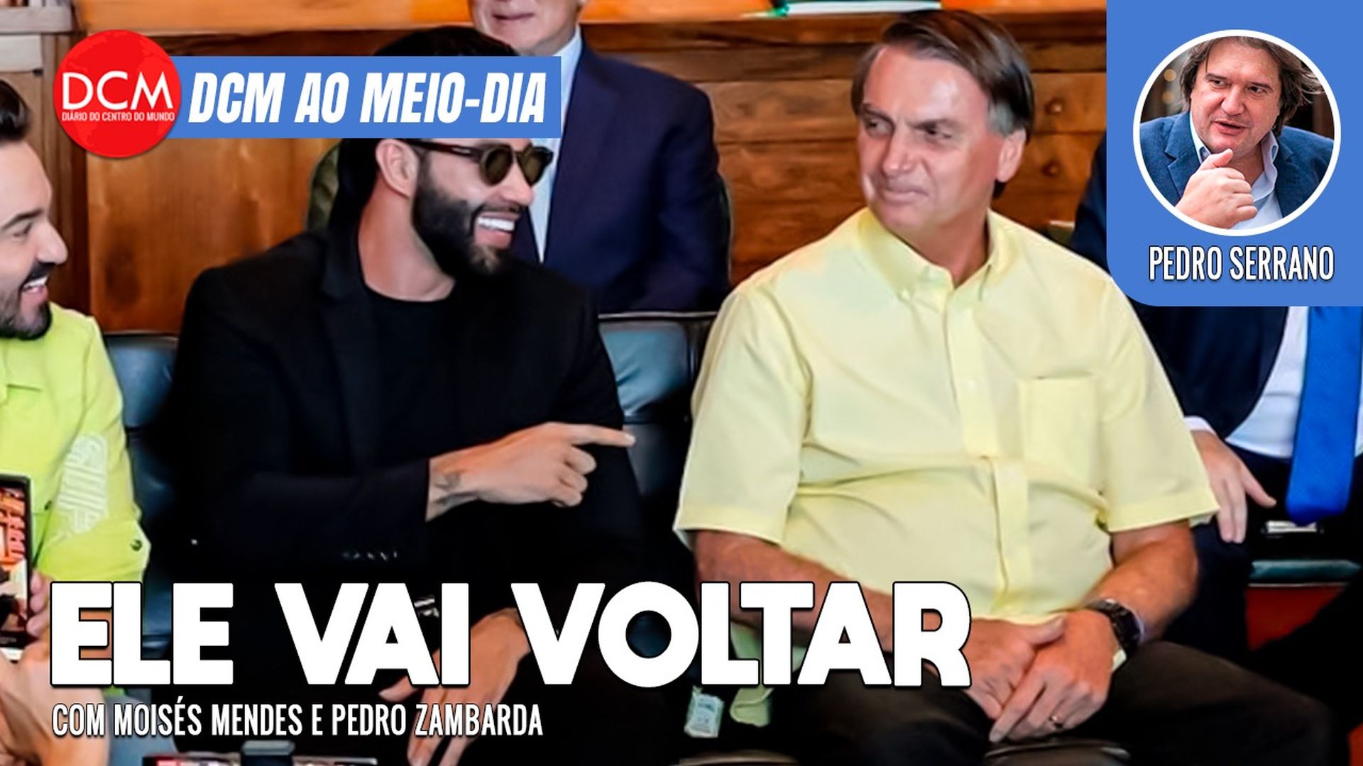 DCM Ao Meio-Dia: Marçal ataca Bolsonaro e Tarcísio após soco de sócio; com prisão revogada, Gusttavo Lima no Brasil. Foto: Reprodução/DCMTV