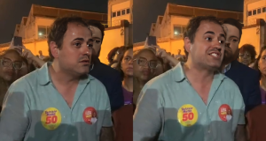Montagem de duas fotos de Glauber Braga após ser solto