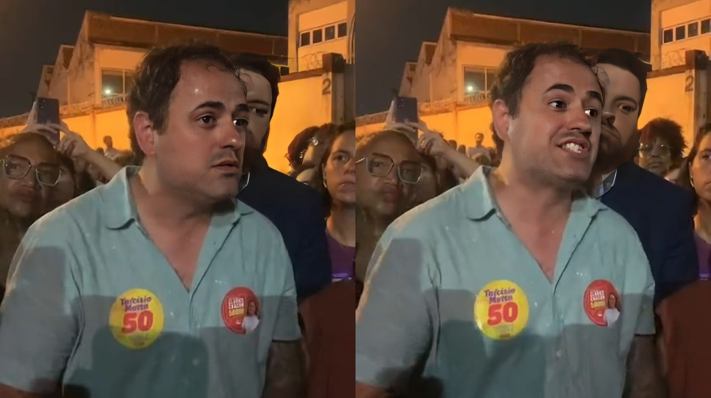 Montagem de duas fotos de Glauber Braga após ser solto