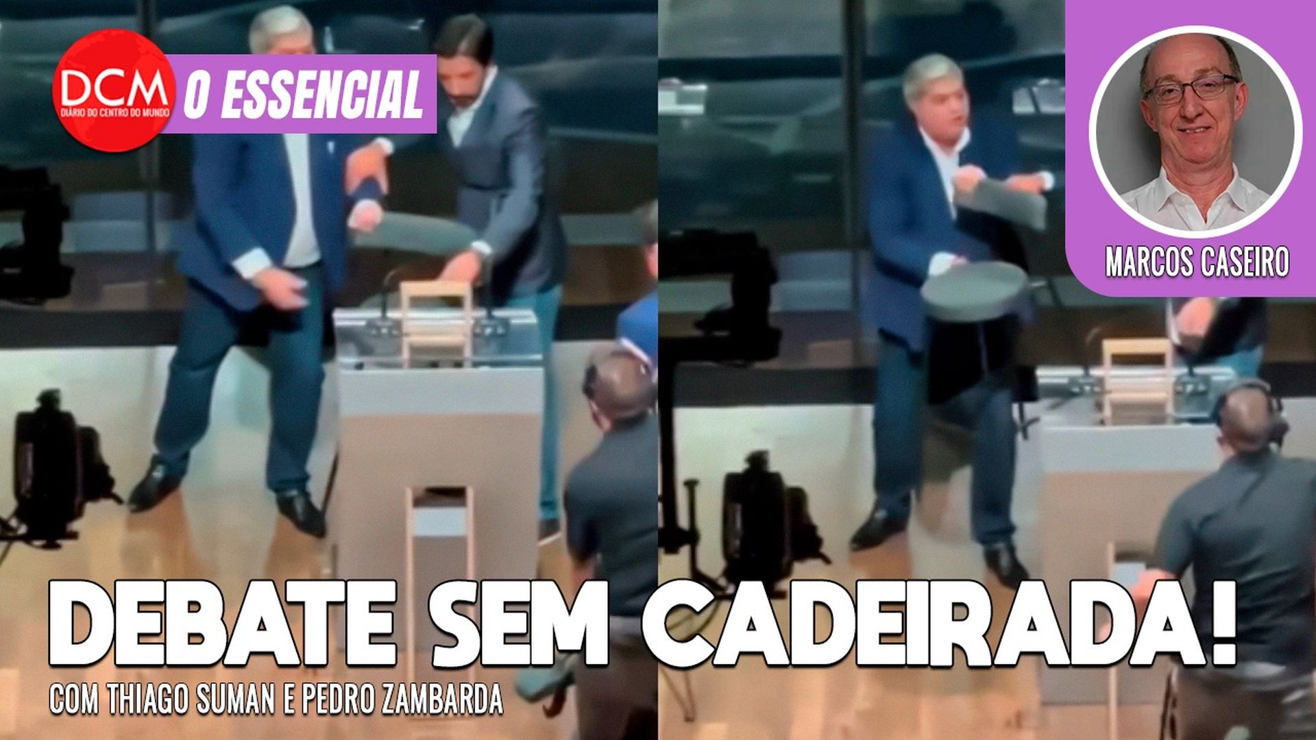 Essencial do DCM: Polícia investiga Datena por lesão corporal; RedeTV! parafusa assentos para evitar nova cadeirada. Foto: Reprodução/DCMTV