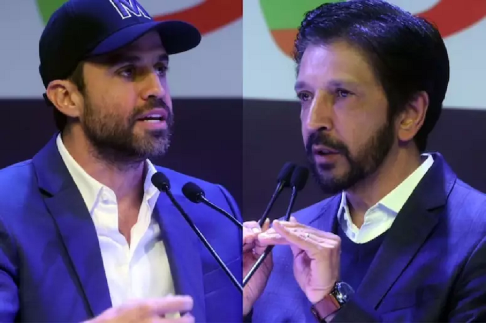 Montagem de fotos de Pablo Marçal e Ricardo Nunes