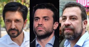 Montagem de fotos de Ricardo Nunes, Pablo Marçal e Guilherme Boulos