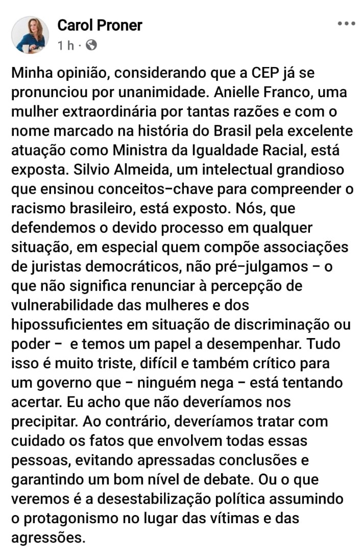 Post de Carol Proner