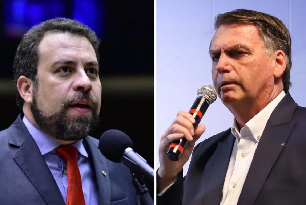 Montagem de fotos de Guilherme Boulos e Jair Bolsonaro