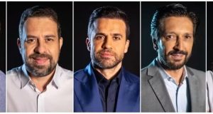 Montagem de fotos de Datena (PSDB), Guilherme Boulos (PSOL), Pablo Marçal (PRTB), Ricardo Nunes (MDB) e Tabata Amaral (PSB)