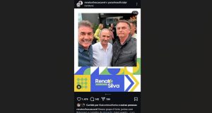 Paranhos, seu vice e Bolsonaro. Foto: Reprodução/Instagram