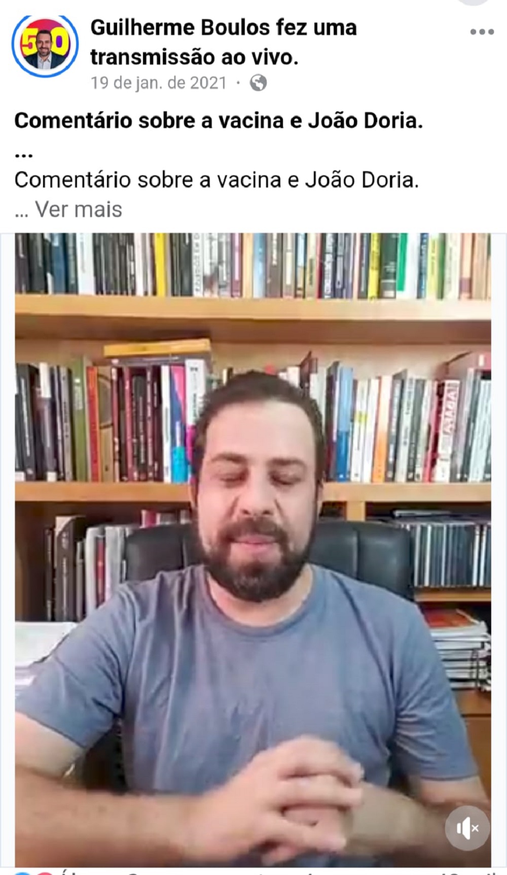 Print de live de Guilherme Boulos