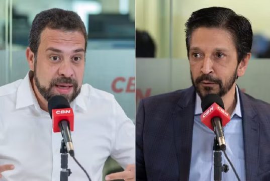 Montagem de fotos de Guilherme Boulos e Ricardo Nunes